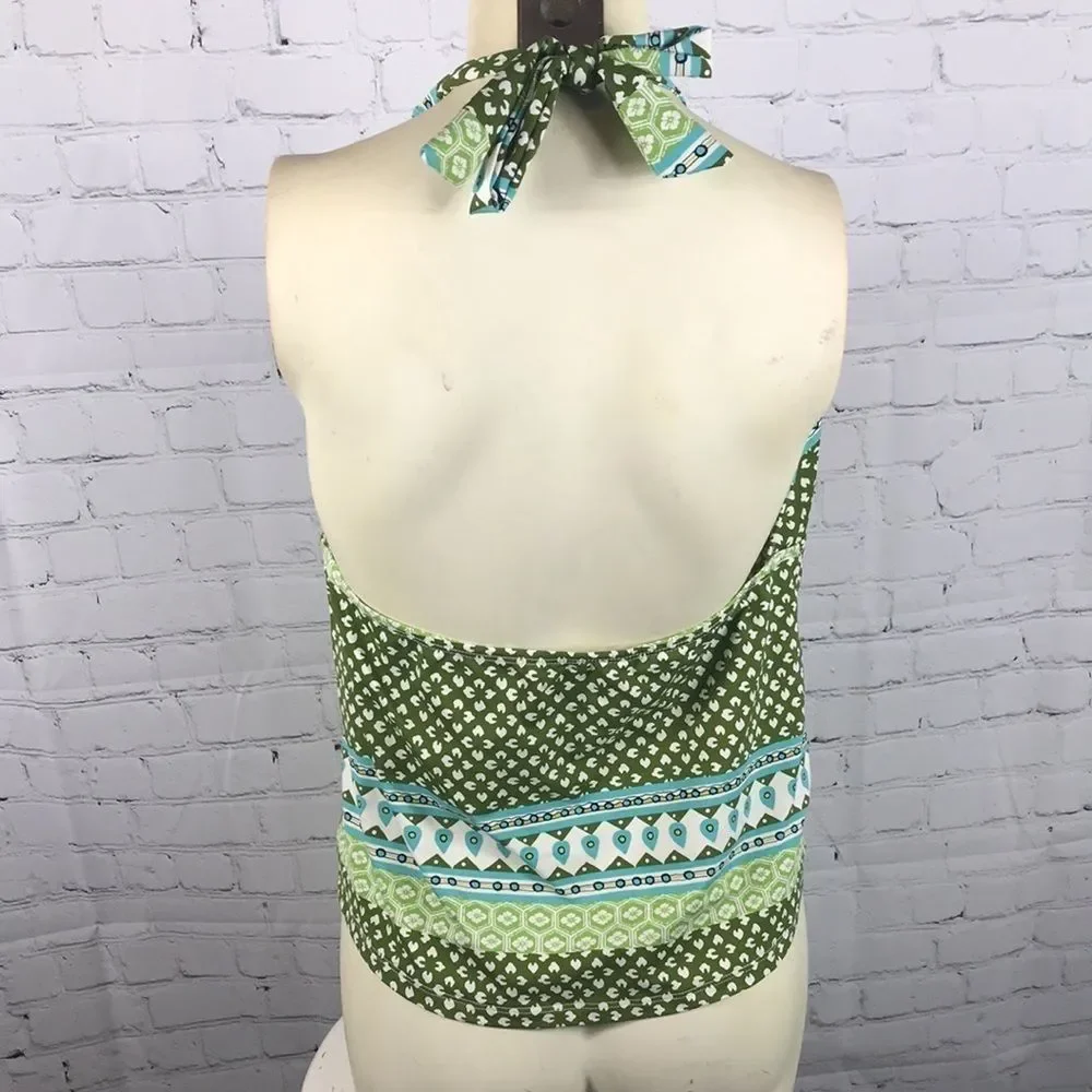 Marina West Halter Swim Top Size Large Green EUC - Picture 3 of 3